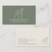 Carte De Visite Cerf Animal Sage Vert Lowpoly (Devant / Derrière)