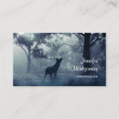 Carte De Visite Cerf avec Antlers dans une forêt ombragée (Devant)