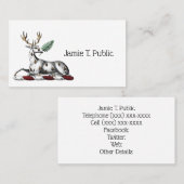 Carte De Visite Cerf avec Emblème héraldique de graisse (Devant / Derrière)