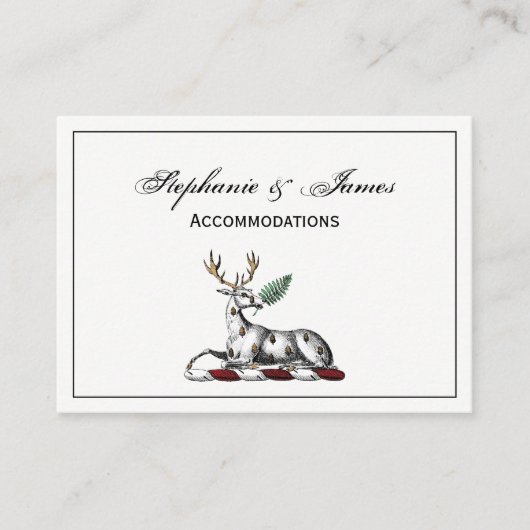 Carte De Visite Cerf avec Emblème héraldique de graisse (Devant)