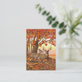 Carte De Visite Cerf blanc en automne Nouvelle-Angleterre Couleurs (Debout devant)