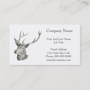 Carte De Visite Cerf Buck Head avec Antlers Black and White Art