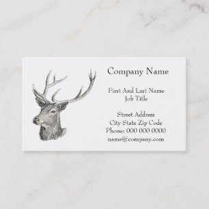 Carte De Visite Cerf Buck Head avec Antlers Black and White Art