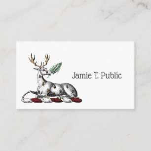 Carte De Visite Cerf Cerf avec Emblème de Crête Héraldique de Foug