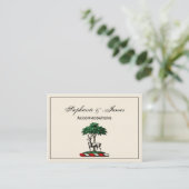 Carte De Visite Cerf Daim devant un Arbre Blason Emblématique (Debout devant)