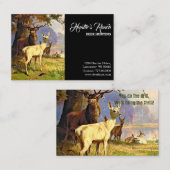 Carte De Visite Cerf Rouge Et Blanc Près D'Un Étang De Forêt (Devant / Derrière)