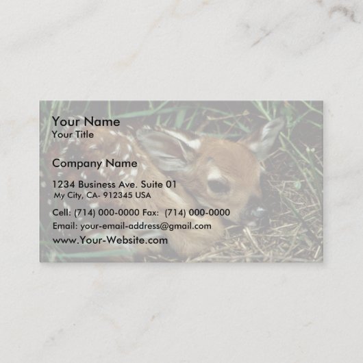 Carte De Visite cerfs communs Blanc-coupés la queue (Devant)