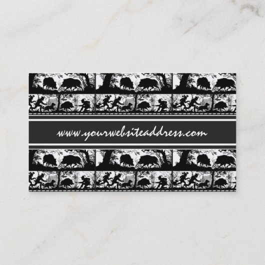 Carte De Visite Cerfs communs courants et verrat de scène (Dos)