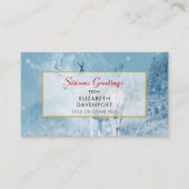 Carte De Visite Cerfs d'hiver et pins Joyeuses Fêtes (Devant)