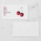 Carte De Visite Cerise (Devant / Derrière)