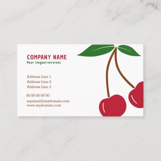 Carte de visite cerise (Devant)