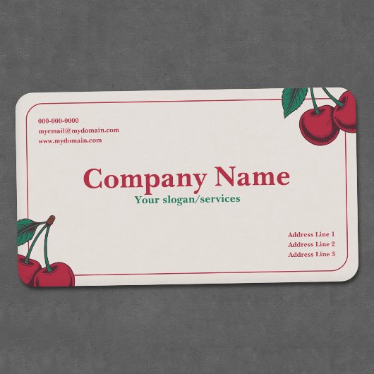 Carte De Visite Cerise Moderne