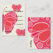 Carte De Visite Cerise rose 60s papillon (Devant / Derrière)