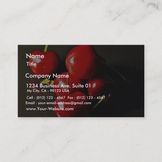 Carte De Visite Cerises de fruits (Devant)