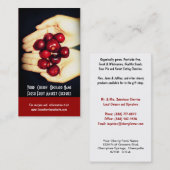 Carte De Visite Cerises fraîches ! Arboriculteurs de verger de (Devant / Derrière)