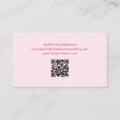 Carte De Visite Cerises rétro rose Whimsical | Code QR (Dos)