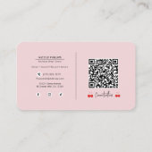 Carte De Visite Cerises rouges avec coquette cabosse rose Boutique (Dos)