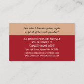 Carte De Visite Cerry Cupcake, Charity Bake Vente Événement Adv. (Dos)