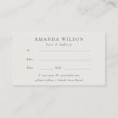 Carte De Visite Certificat-cadeau de Ferne à feuillage Tropical no (Dos)