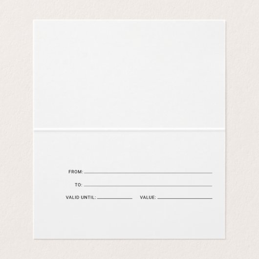 Carte De Visite Certificat cadeau de script holographique d'entrep (Intérieur déplié)