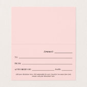 Carte De Visite Certificat cadeau de script tourbillonnant (Intérieur déplié)