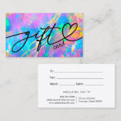 Carte De Visite certificat-cadeau d'incendie opal (Devant / Derrière)