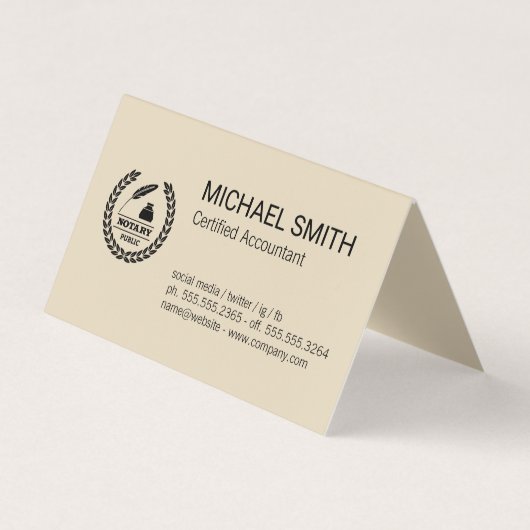 Carte De Visite Certificat | Logo du notaire public (Devant)