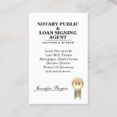 Carte De Visite Certification de recherche de contrat (Devant)