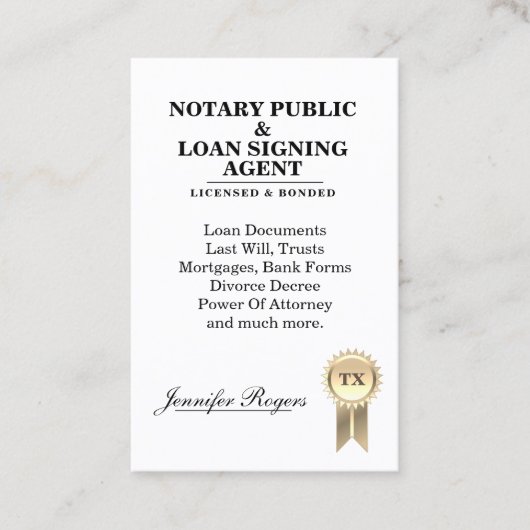 Carte De Visite Certification de recherche de contrat (Devant)