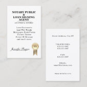 Carte De Visite Certification de recherche de contrat (Devant / Derrière)