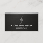 Carte De Visite Certified Electrician Metallic Silver Black (Devant)
