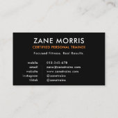 Carte De Visite Certified Personal Trainer QR Code (Dos)