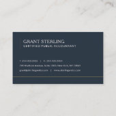 Carte De Visite Certified Public Accountant Navy Blue Professional (Dos)