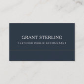 Carte De Visite Certified Public Accountant Navy Blue Professional (Devant)