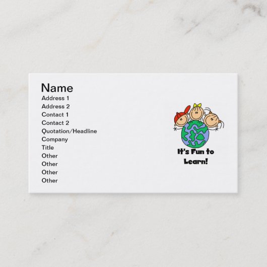 Carte De Visite C'est amusant d'apprendre (Devant)