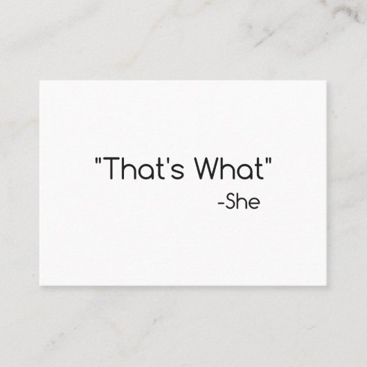 Carte De Visite C'est ce qu'elle a dit (Devant)