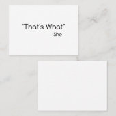 Carte De Visite C'est ce qu'elle a dit (Devant / Derrière)