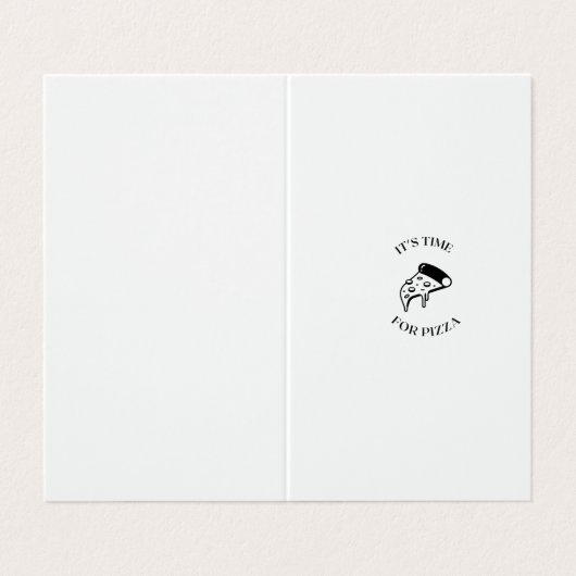 Carte De Visite C'est l'heure de la pizza (Extérieur déplié)