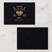 Carte De Visite C'Est Mon Autisme De Coeur (Devant / Derrière)