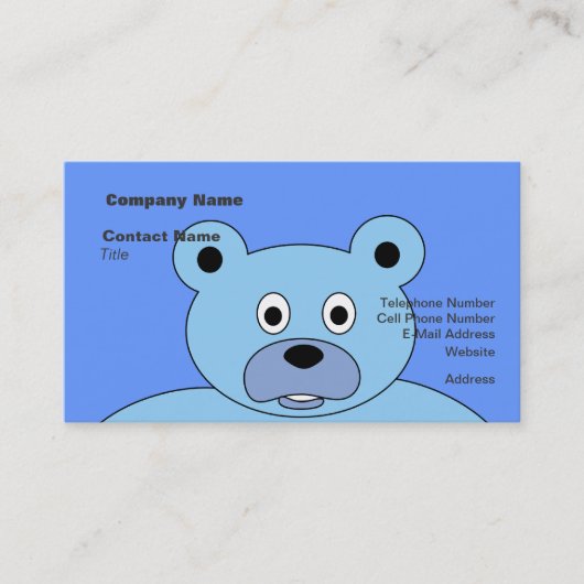 Carte De Visite C'est Un Garçon Bleu Ours (Devant)