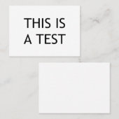 CARTE DE VISITE C'EST UN TEST (Devant / Derrière)