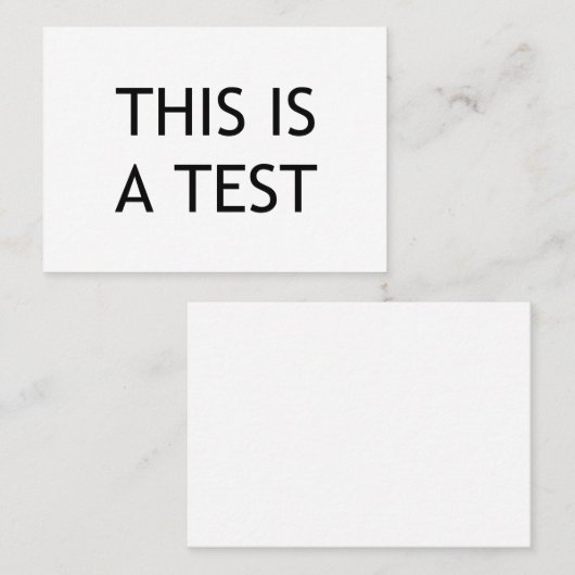 CARTE DE VISITE C'EST UN TEST (Devant / Derrière)