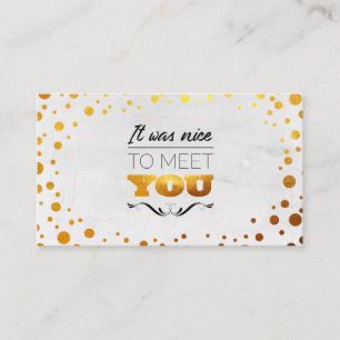 Carte De Visite C'était bien de te rencontrer ! Points d'or
