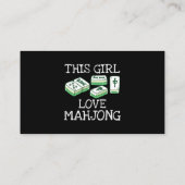 Carte De Visite Cette Fille Aime Mahjong Tee Chine Jeu Amoureux Ca (Dos)
