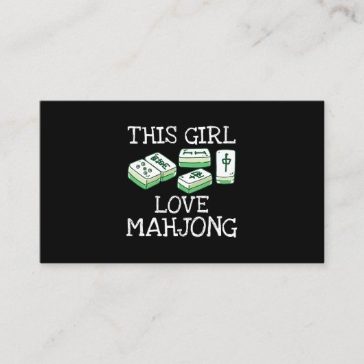 Carte De Visite Cette Fille Aime Mahjong Tee Chine Jeu Amoureux Ca (Devant)