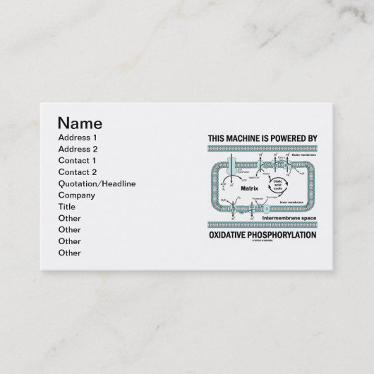 Carte De Visite Cette Machine Est Alimentée De Phosphylation Oxida (Devant)