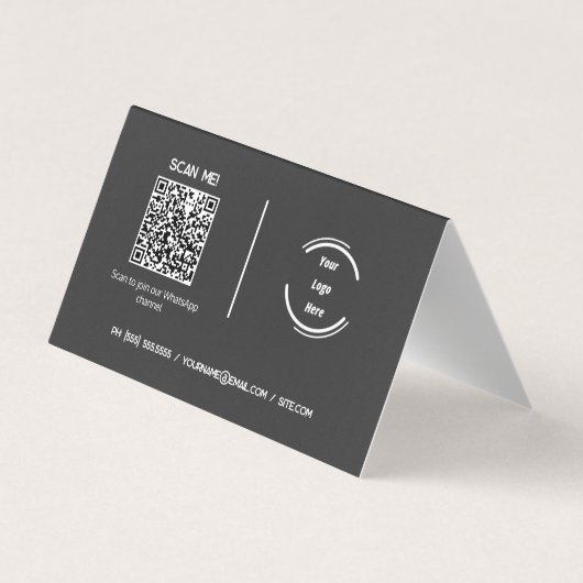 Carte De Visite Chaîne communautaire WhatsApp QR (Dos)
