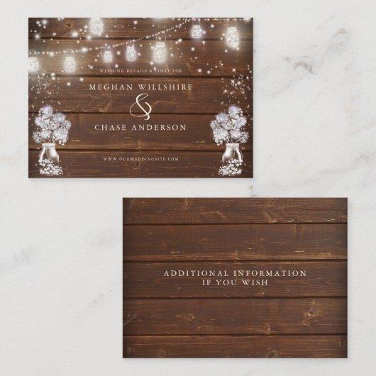 Carte De Visite Chaîne de pot Mason rustique éclaire laBrideBarefo (Devant / Derrière)