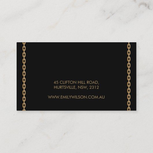 Carte De Visite Chaîne dorée léopard guépard (Dos)