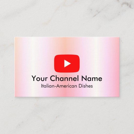 Carte De Visite Chaîne Youtube Vlogger Avec Code QR Gradient Rose (Devant)